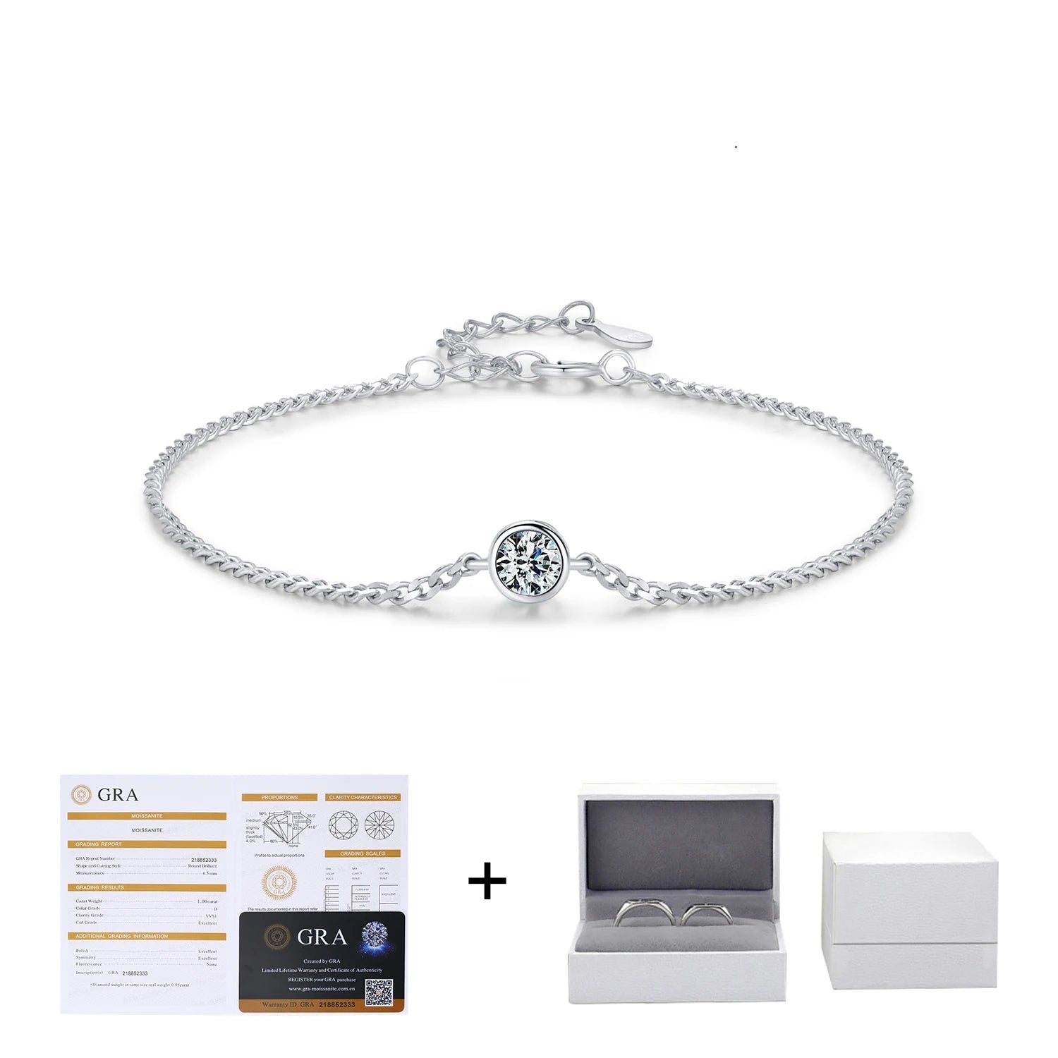 0.25CT Moissanite Bezel Setting Bracelet