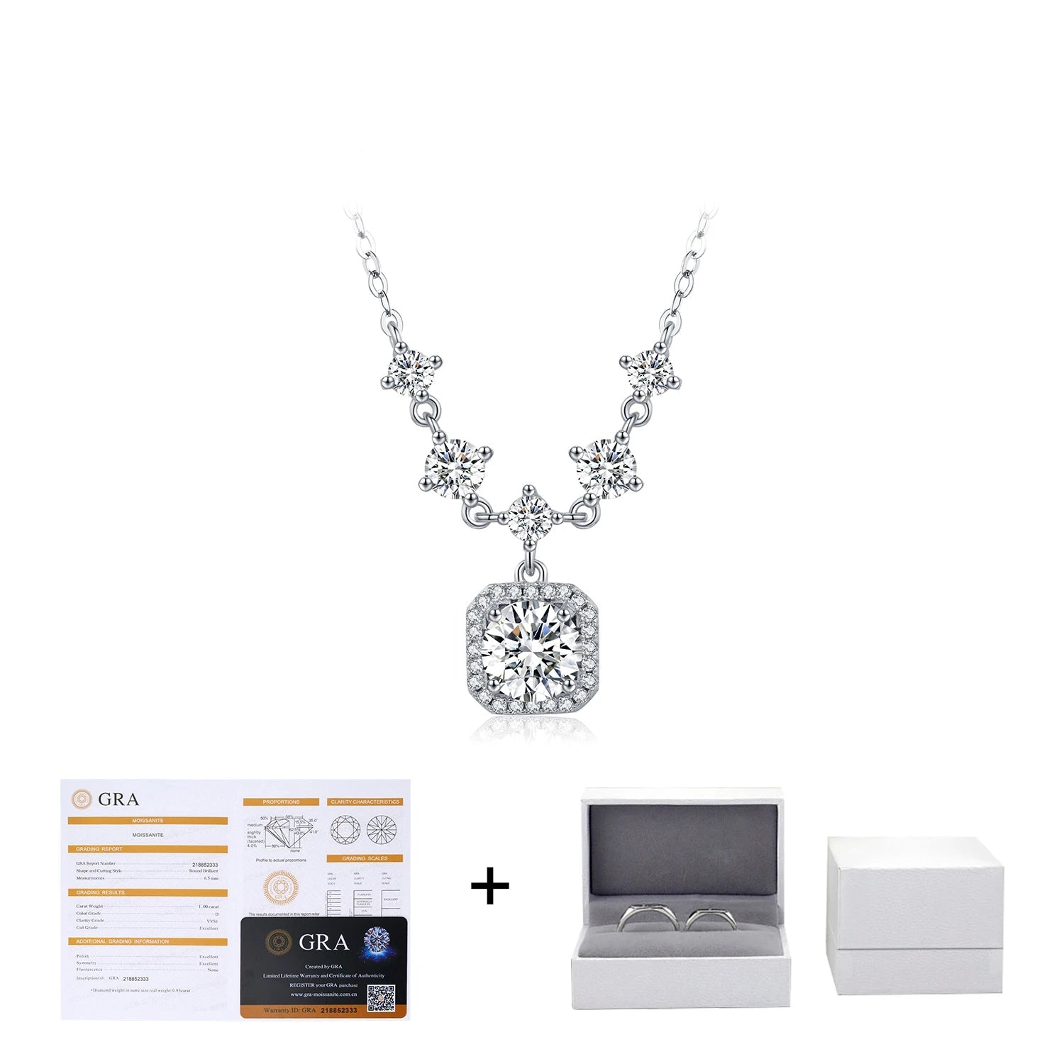 1CT D Color Moissanite Necklace