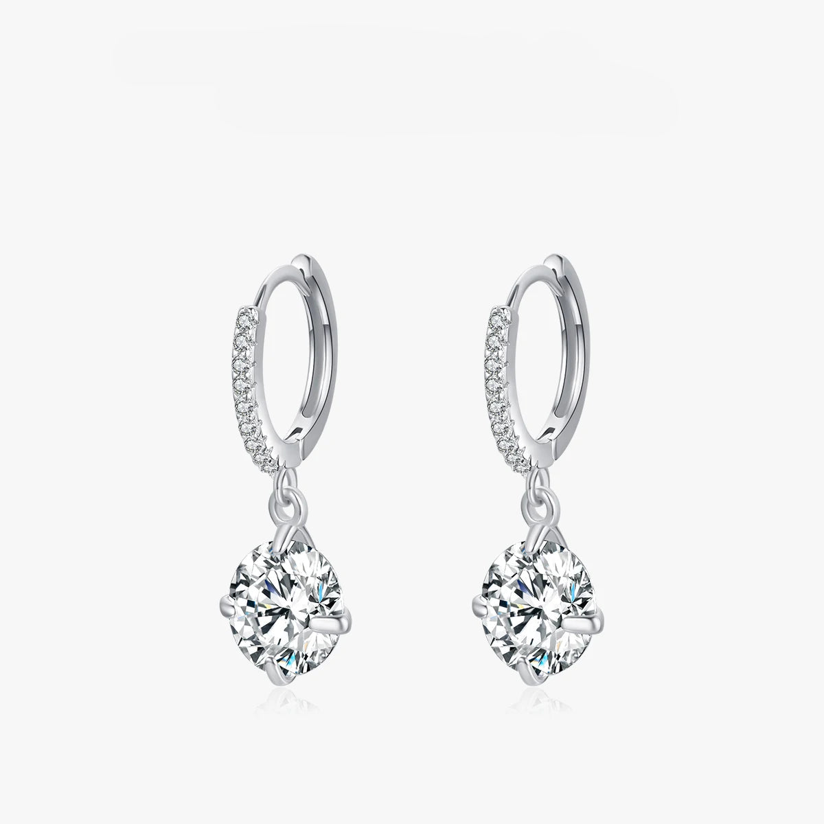 Shining Round 4CT Ear Buckles
