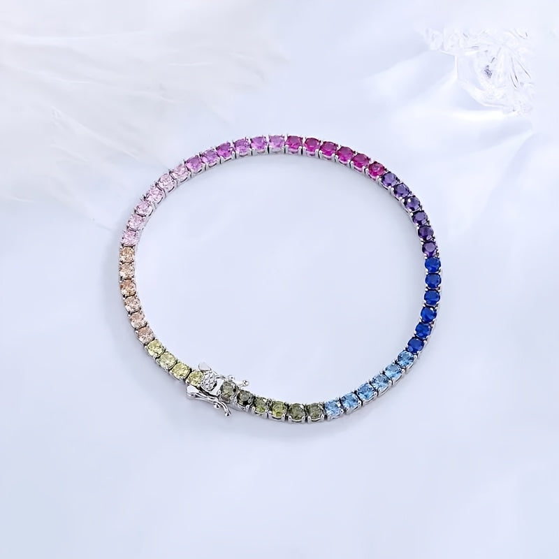 2mm Rainbow Tennis Bracelet
