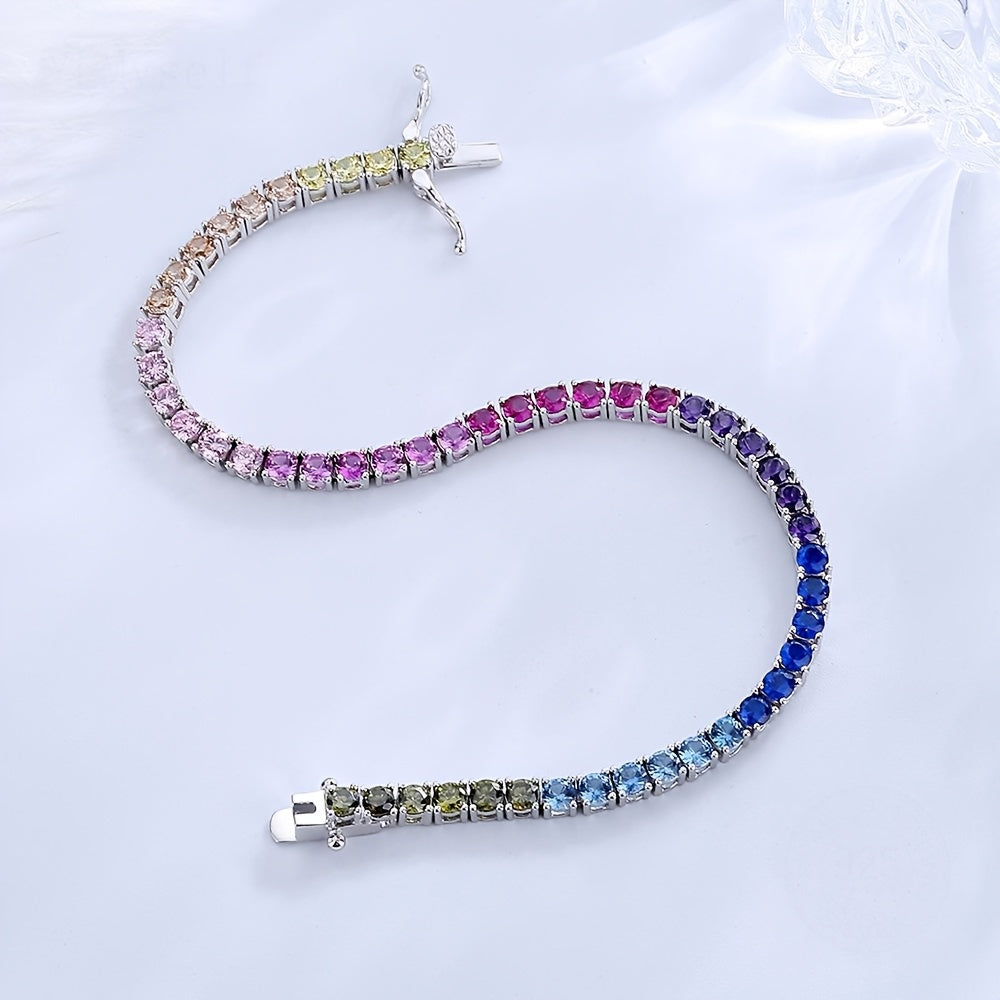 2mm Rainbow Tennis Bracelet