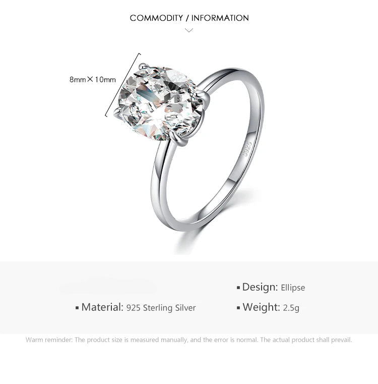 Oval Cut Clear Zirconia Ring