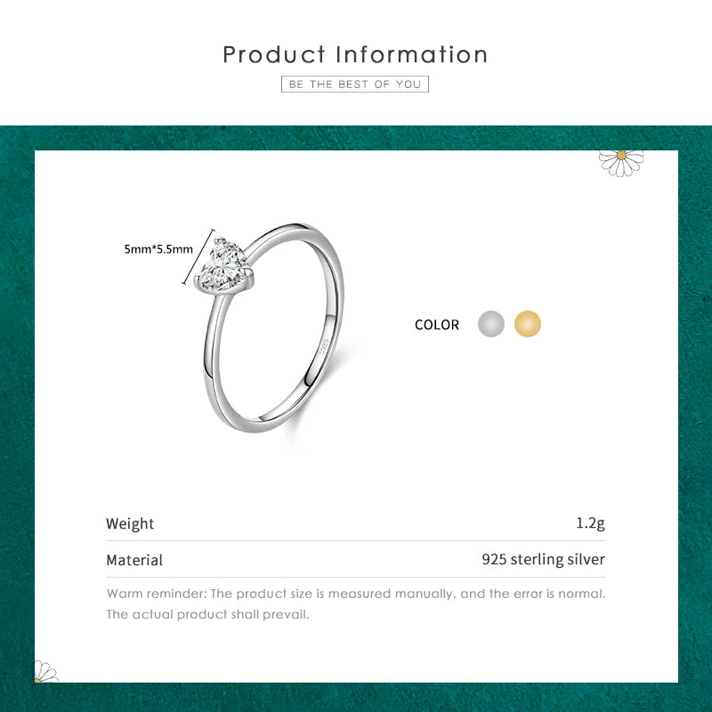 Silver Simple Love Heart Ring