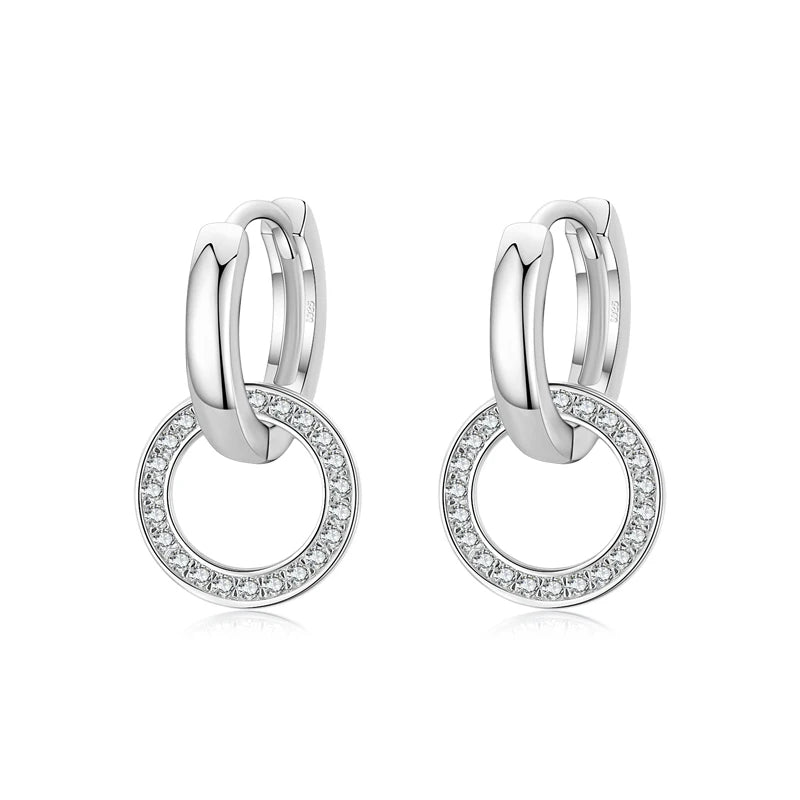 Rose Gold Color Circle Drop Earrings
