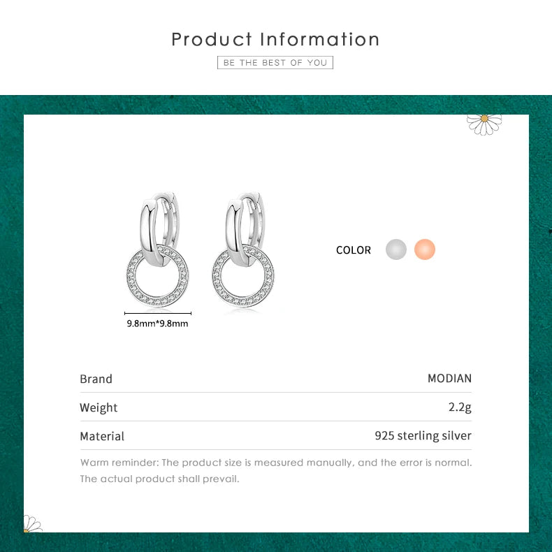 Rose Gold Color Circle Drop Earrings