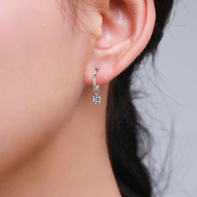 Circle Sparkling Clear CZ Hoop Earrings