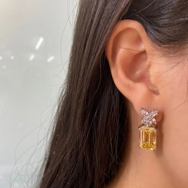 5A+ Yellow Zircon Earrings