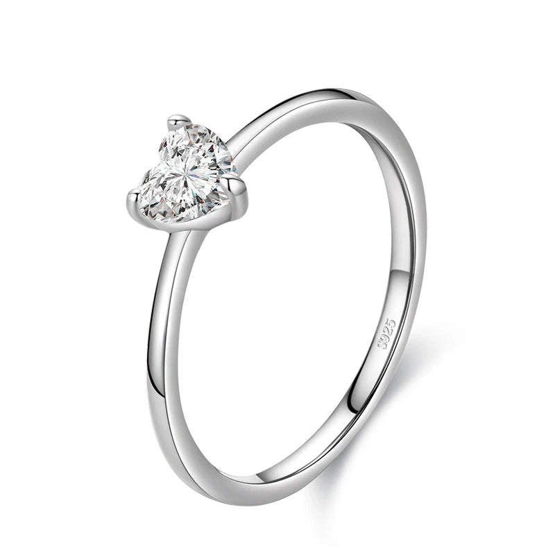 Silver Simple Love Heart Ring