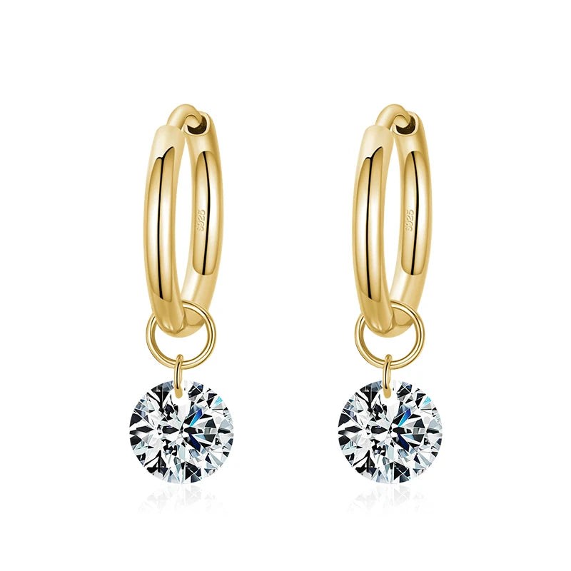 Circle Sparkling Clear CZ Hoop Earrings