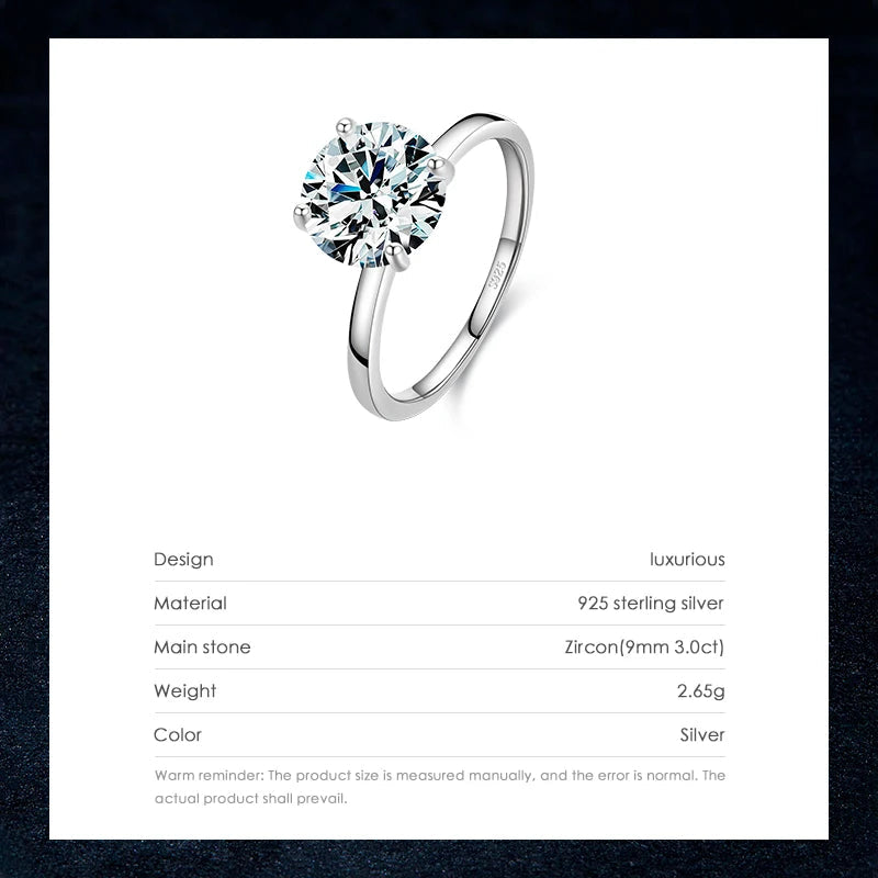 Classic 3 Carat Simulated Diamond Ring
