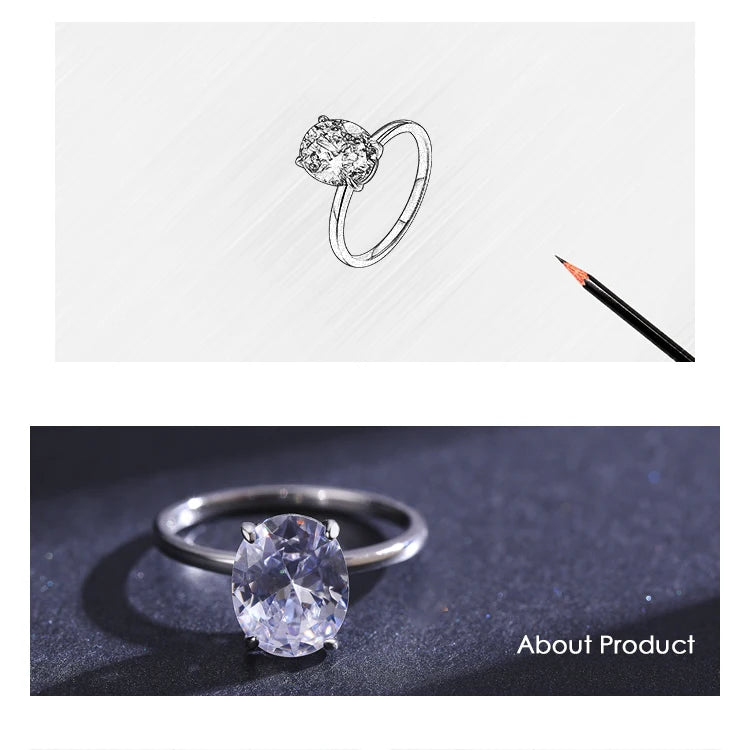 Oval Cut Clear Zirconia Ring