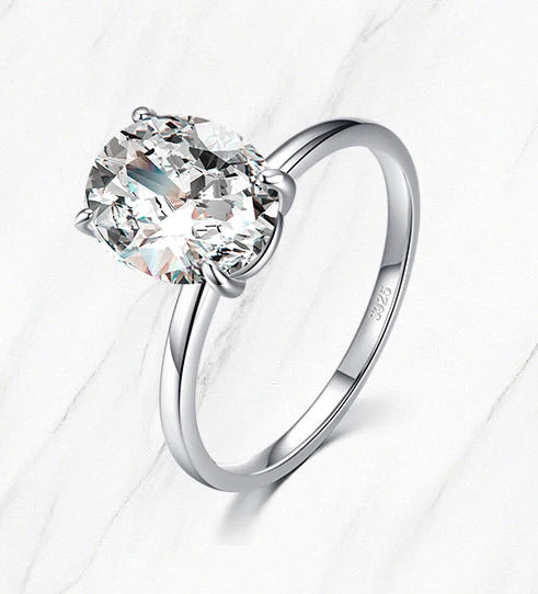 Oval Cut Clear Zirconia Ring