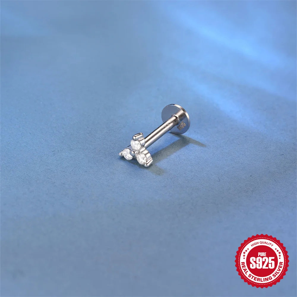 Moissanite Threaded Stud Earring