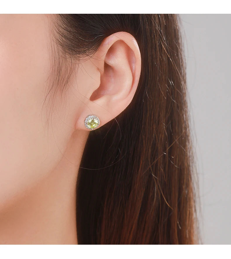 Green Zirconia Stud Earrings