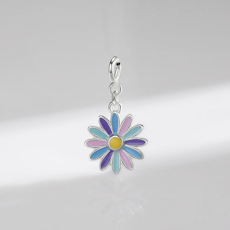 Rainbow Color Enamel Flower Pendant