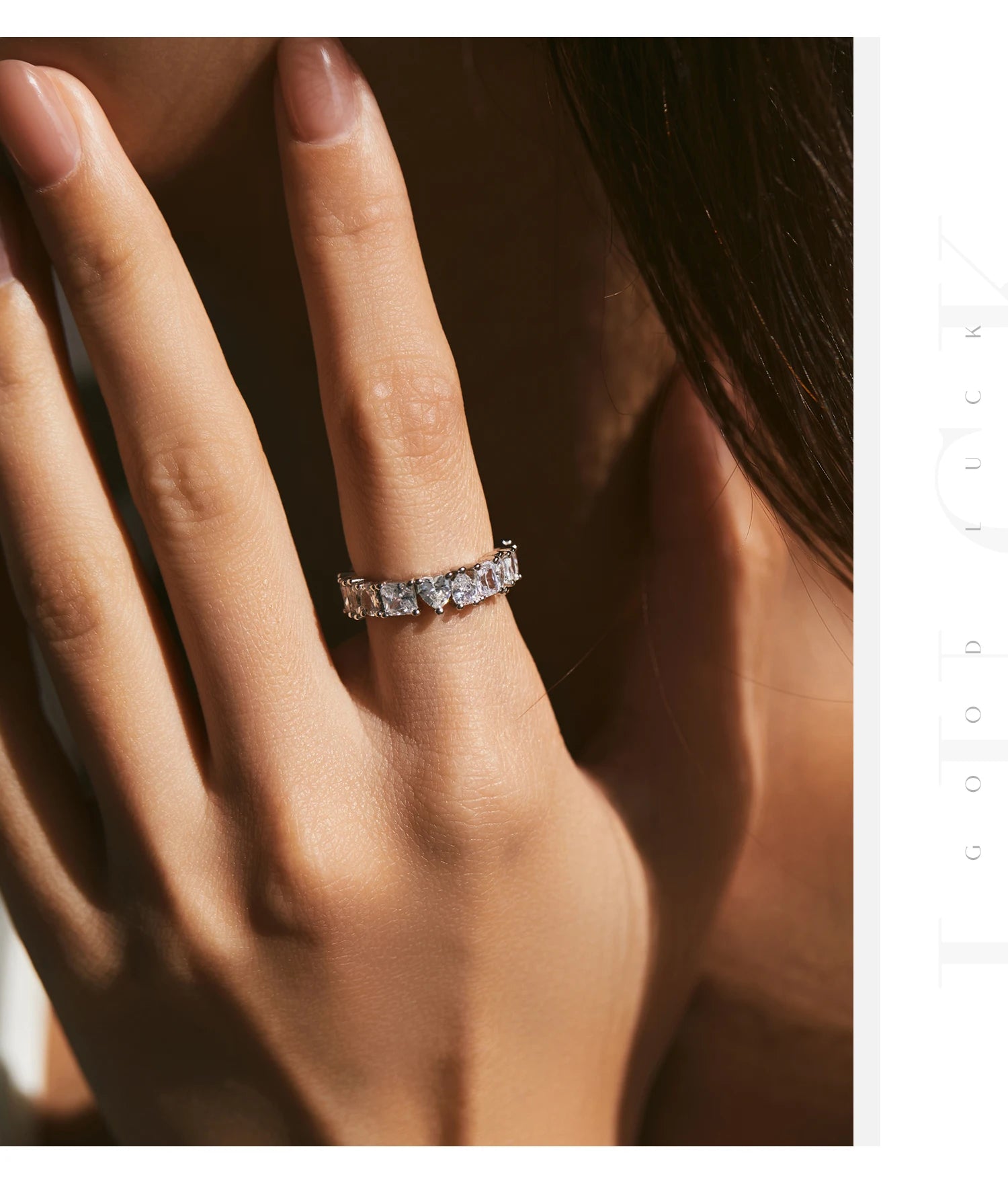 Geometric Water Drop Eternity Ring
