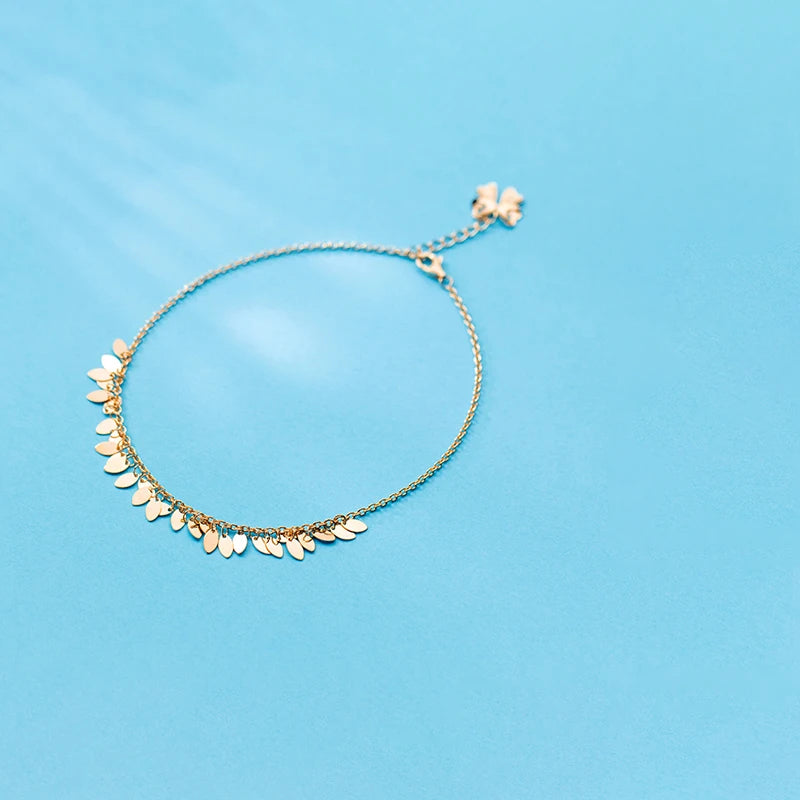 Oval Light Tassel Anklet