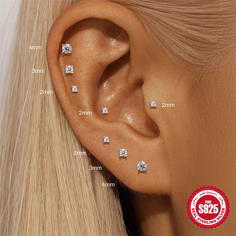 Moissanite Threaded Stud Earring