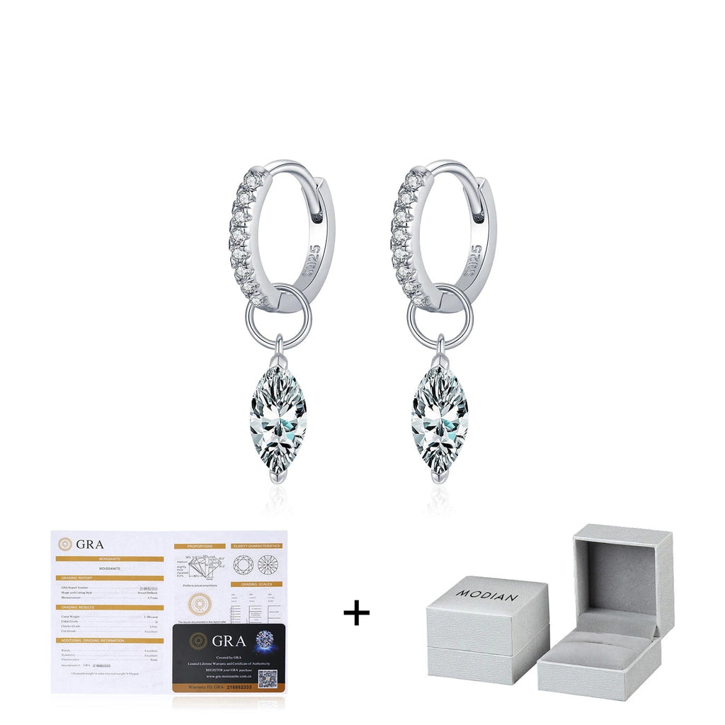 0.5Ct D Color Rhombic Moissanite Ear Buckles