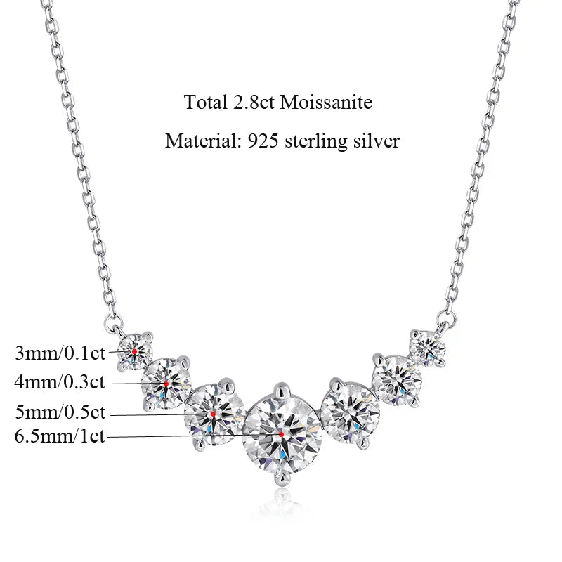 1.7 Carat Moissanite Diamond Pendant Necklace