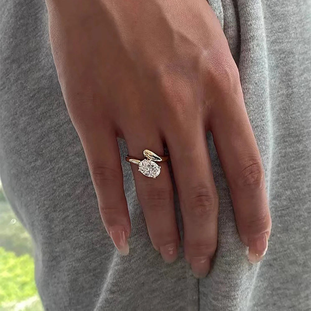 1.5CT Oval Cut Moissanite Ring