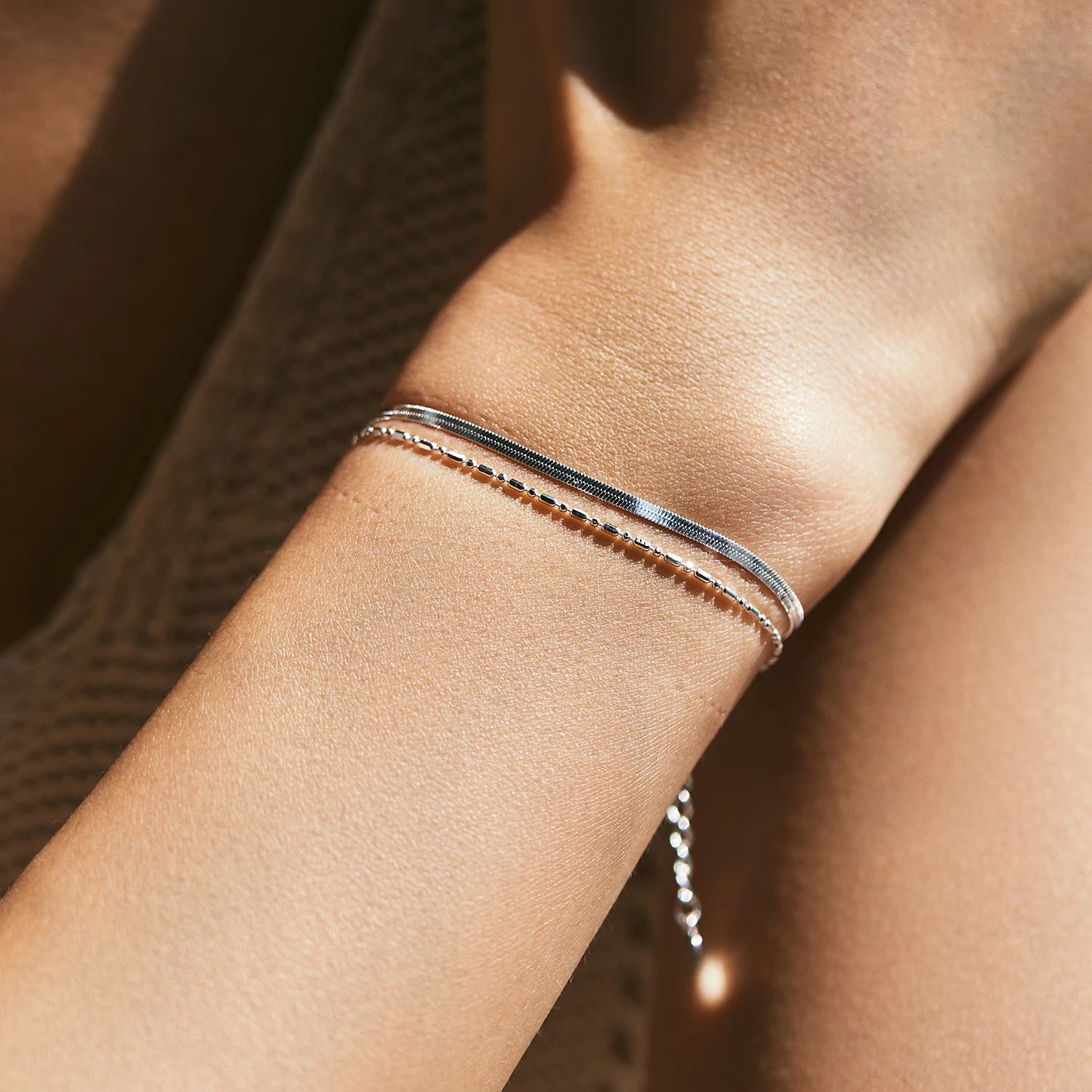 Double Layer Snake & Link Chain Bracelets