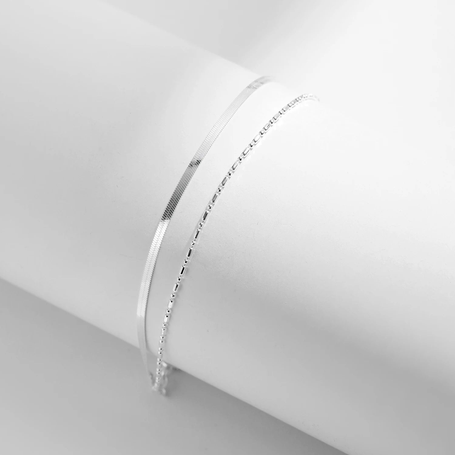 Double Layer Snake & Link Chain Bracelets