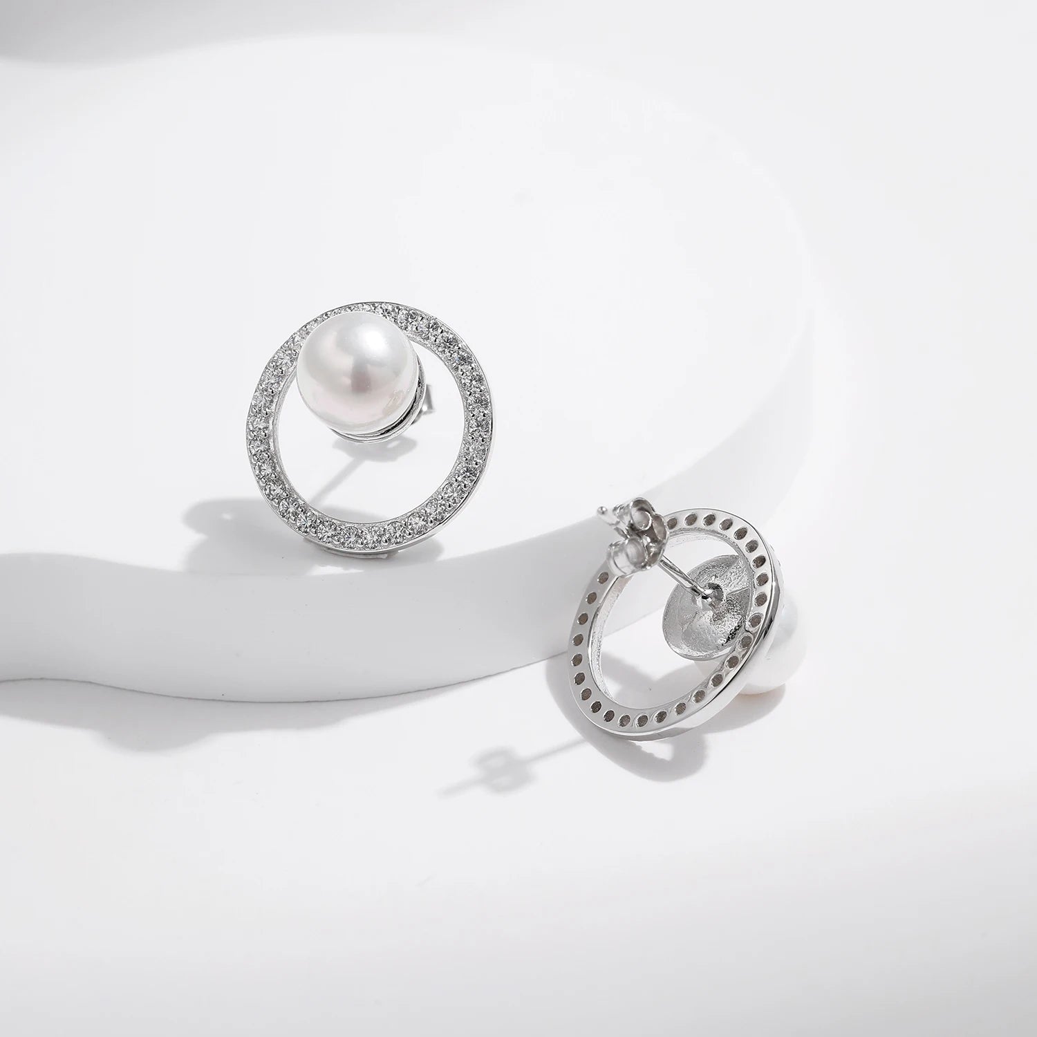 Crystal Pearl Stud Earrings