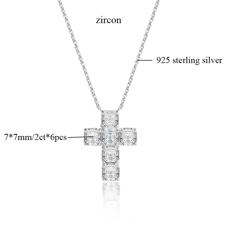 Collier croix en moissanite 