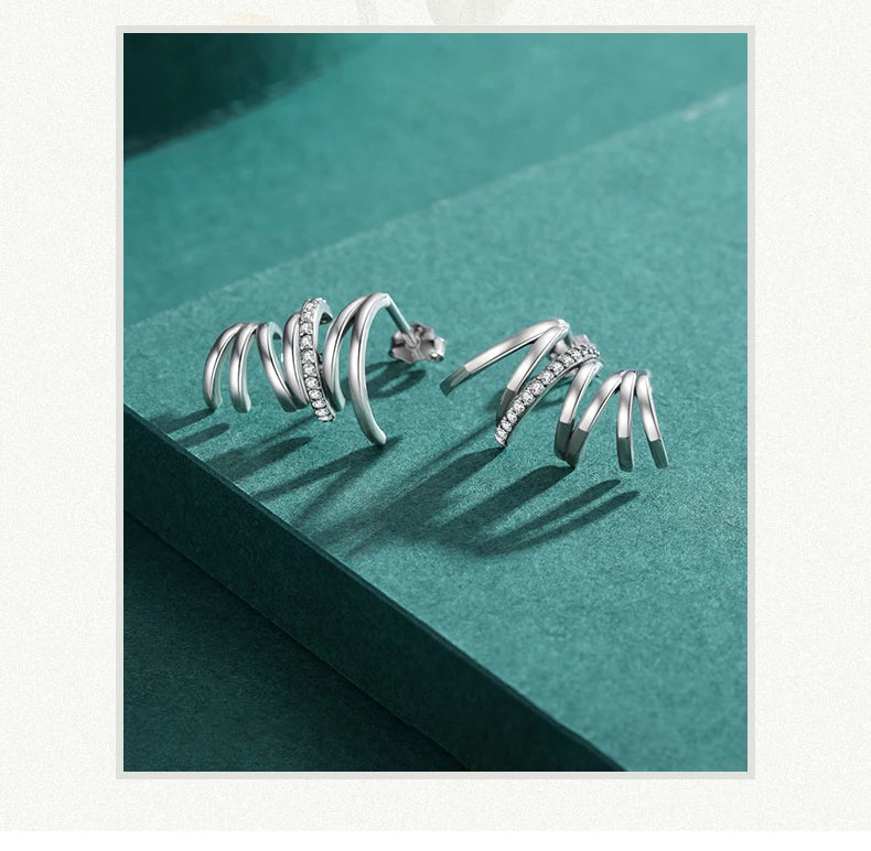 Geometric Line Earrings
