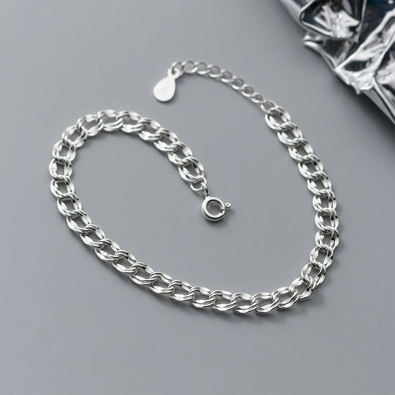 Silver Sparkling Twine Simple Bracelet