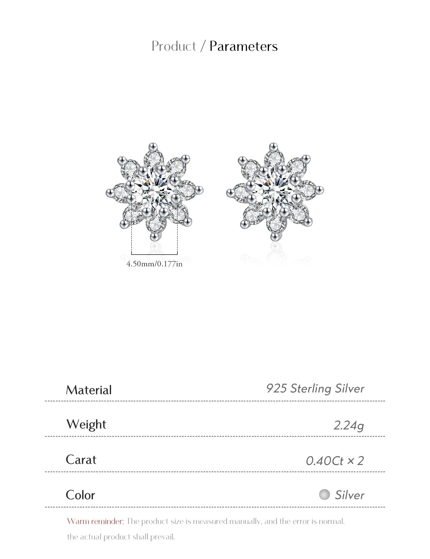 VVS1 D Color Moissanite Stud Earrings