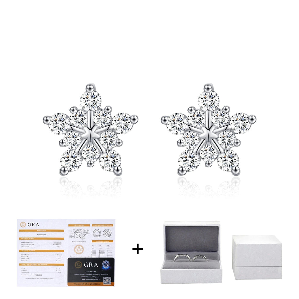 Snowflake Stud Earrings - MOISSANITE