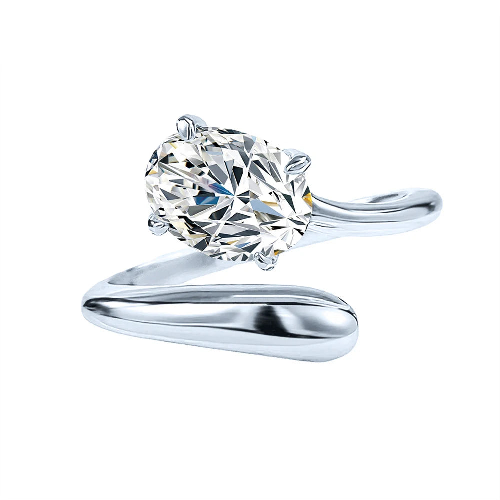 1.5CT Oval Cut Moissanite Ring