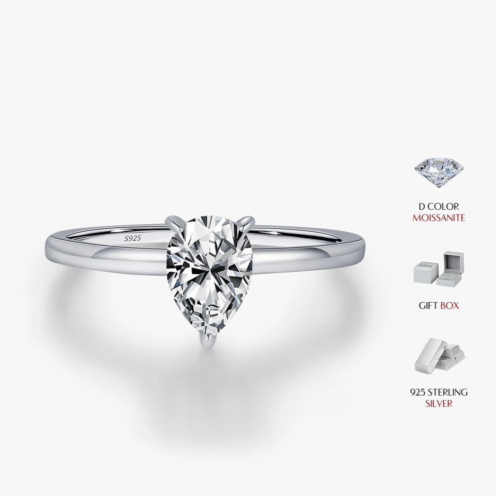 Pear Cut Moissanite Ring