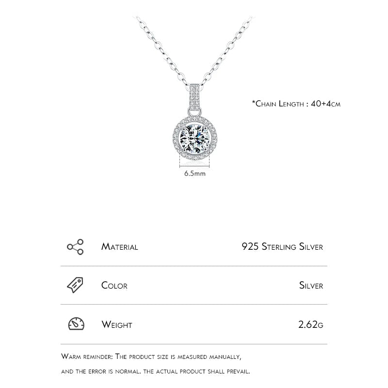 Charm Round 1CT 5A Zirconia Pendant
