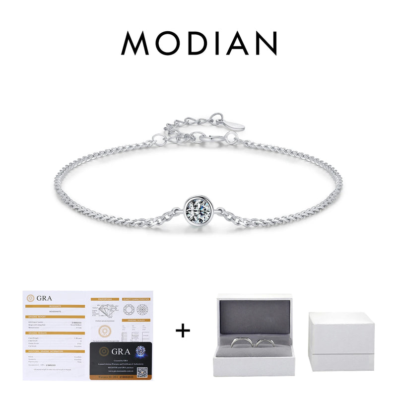 0.25CT Moissanite Bezel Setting Bracelet