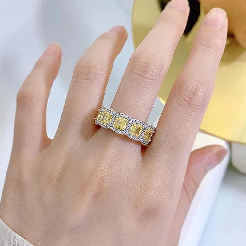Silver Sparkling 5*5mm Square Yellow Pink White
