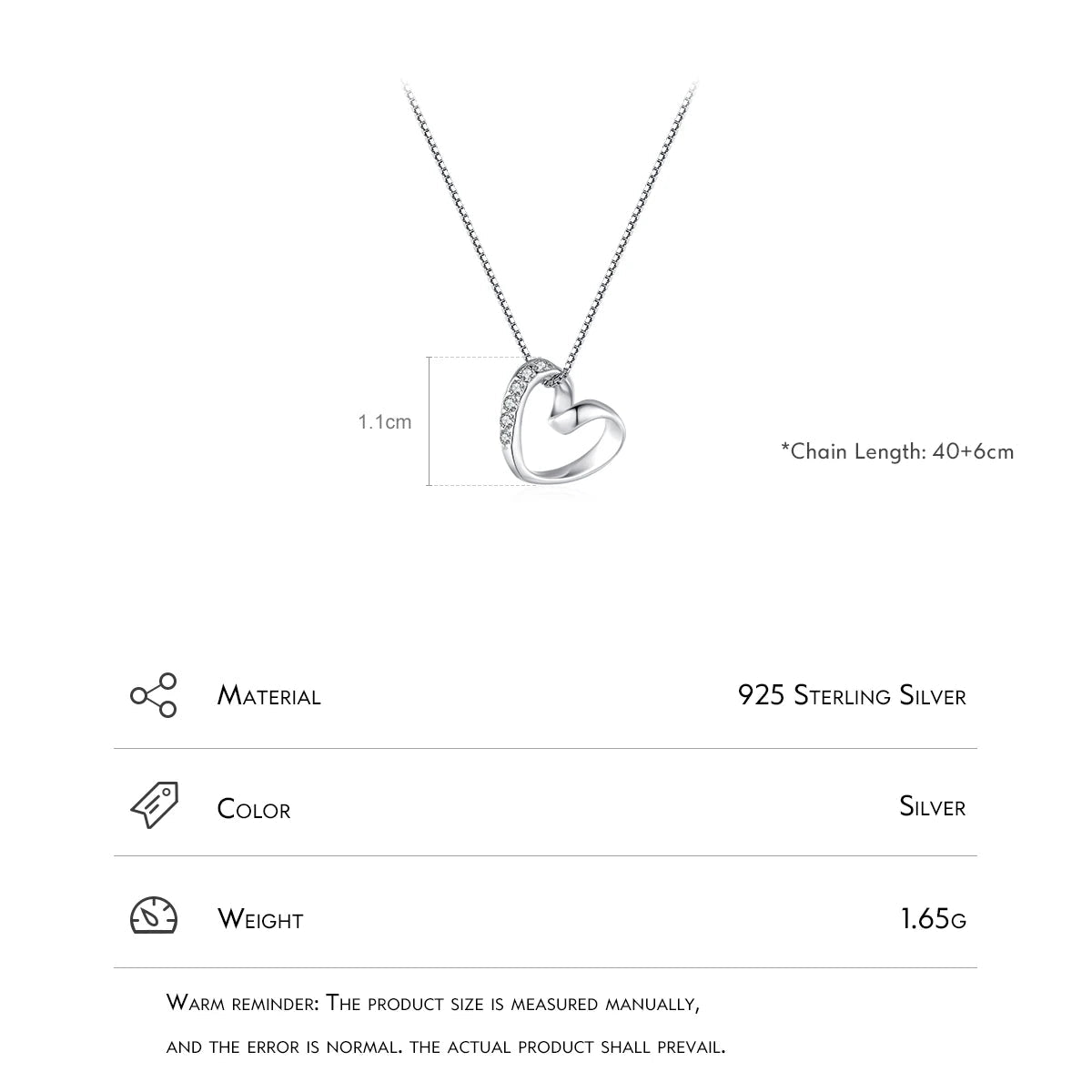 Pendentif cœur simple et romantique 
