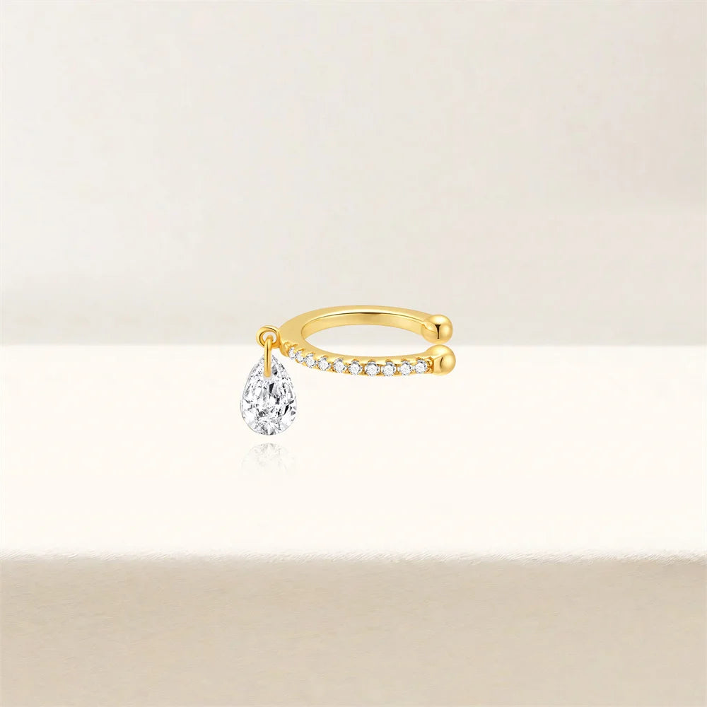 Versatile Water Drop Hoop Earring