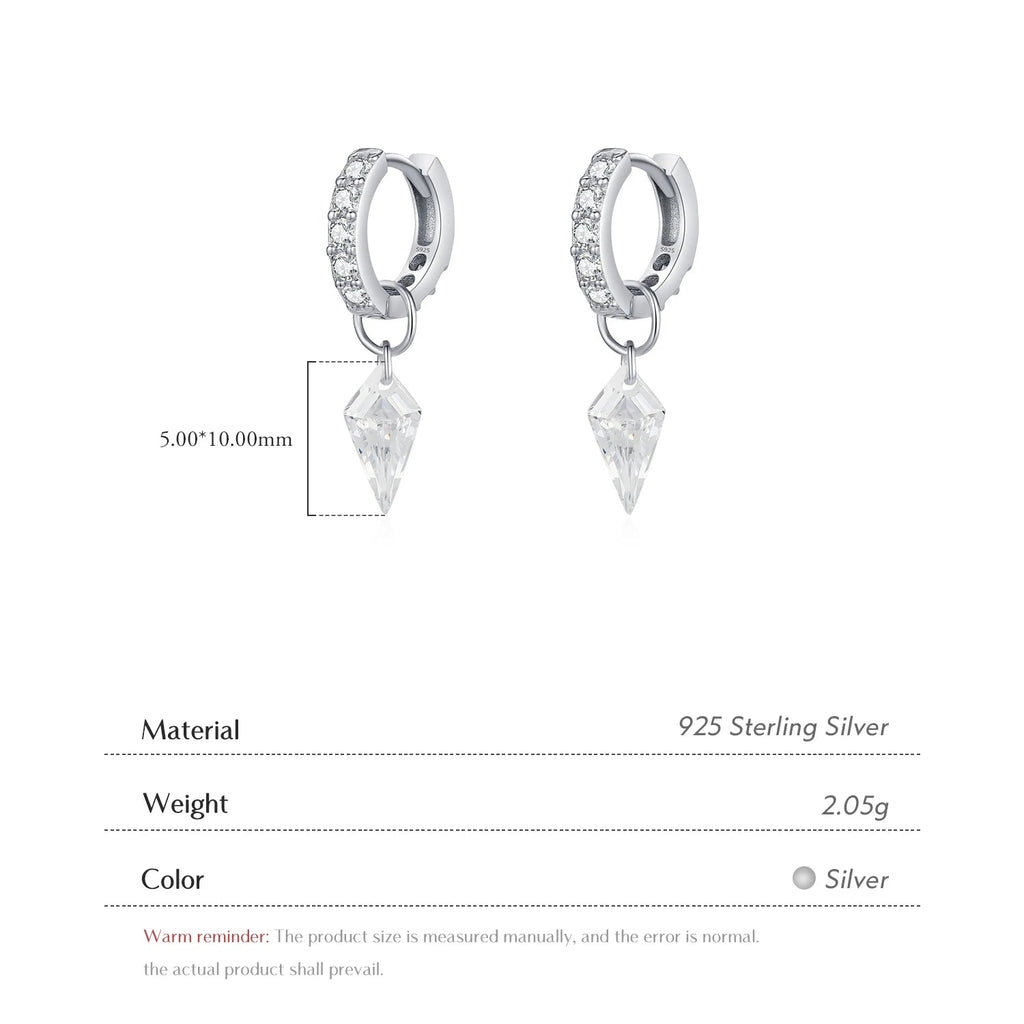 Rhombic Sparkling Hoop Earrings