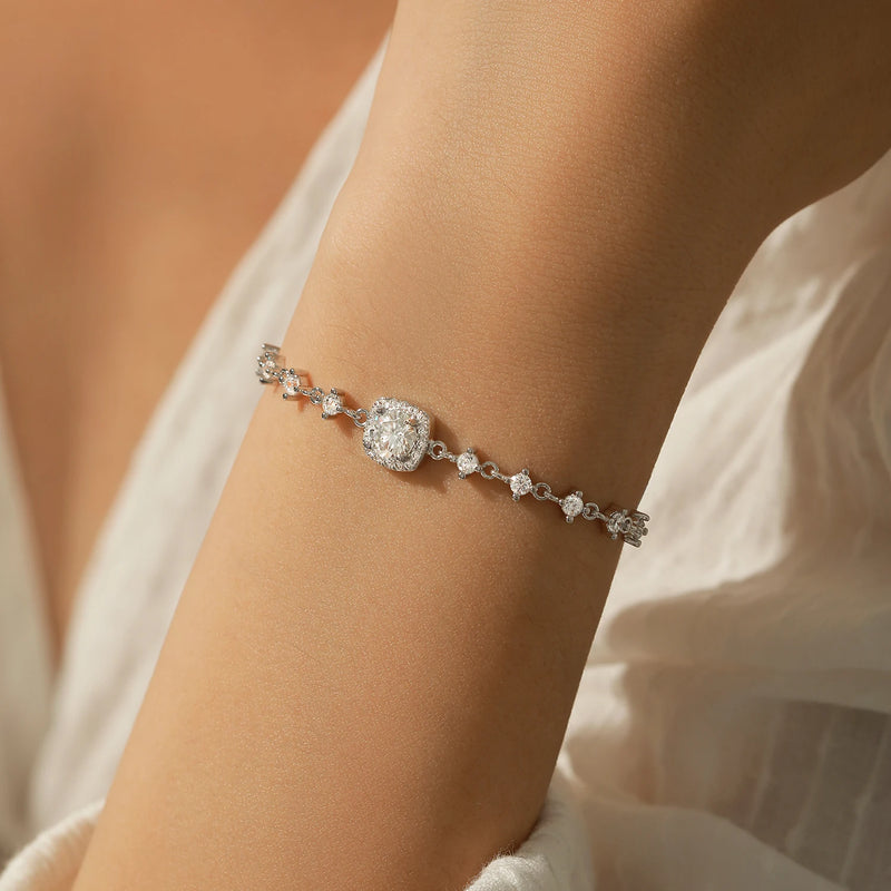 0.8CT D Color Moissanite Luxury Bracelet