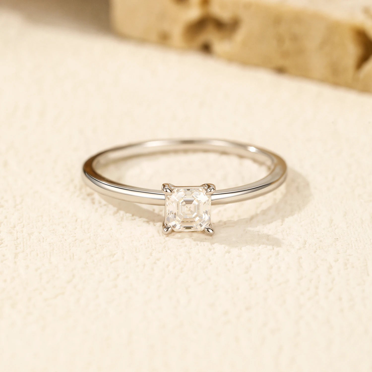 Emerald Cut Moissanite Ring