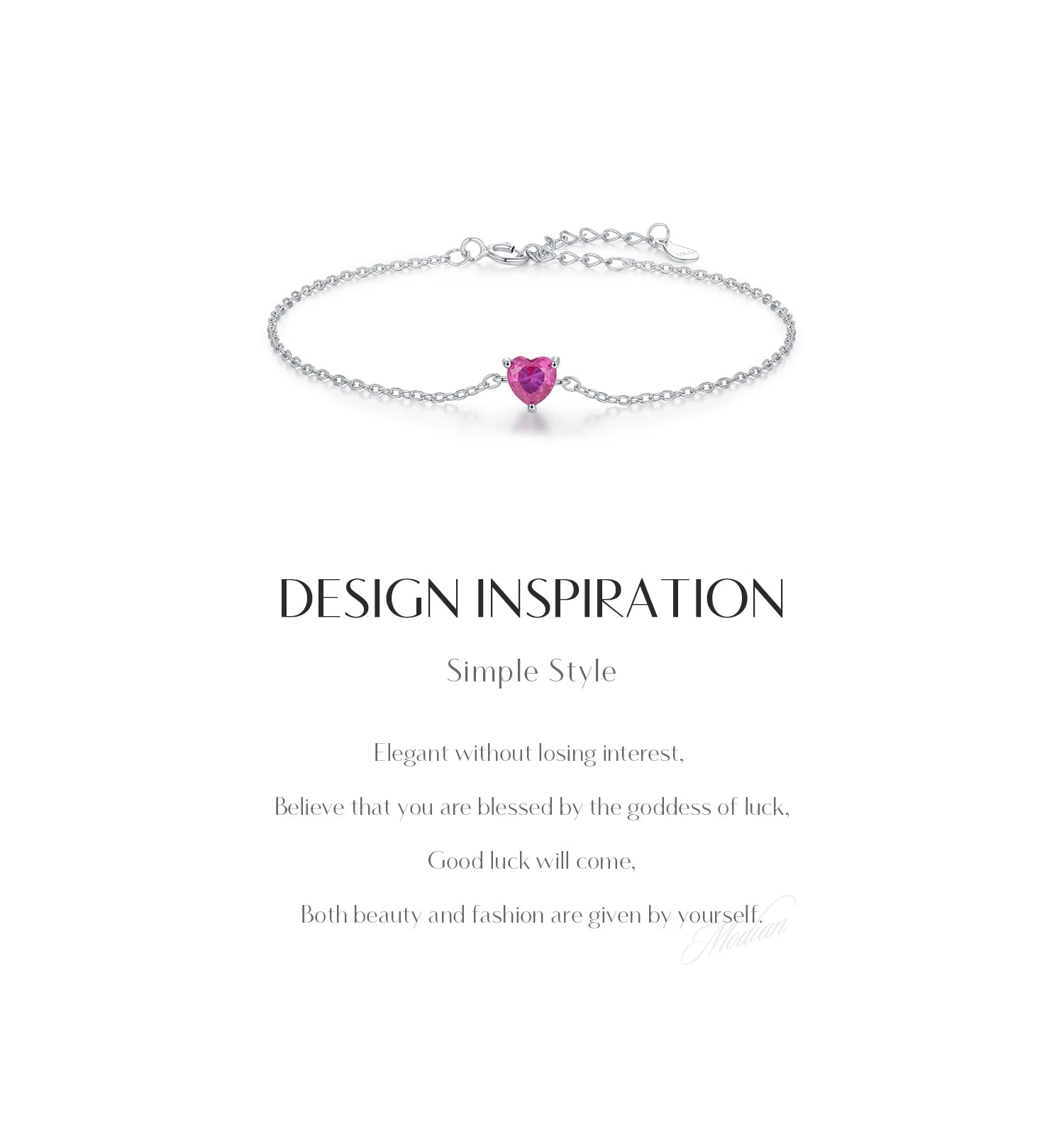 Romantic Rose Red Zirconia Heart  Bracelet