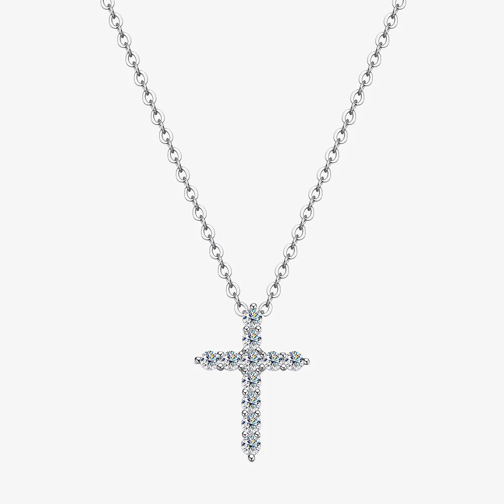 2.5-5MM Cross Moissanite Necklace