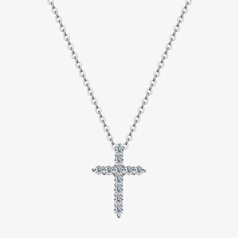 2.5-5MM Cross Moissanite Necklace
