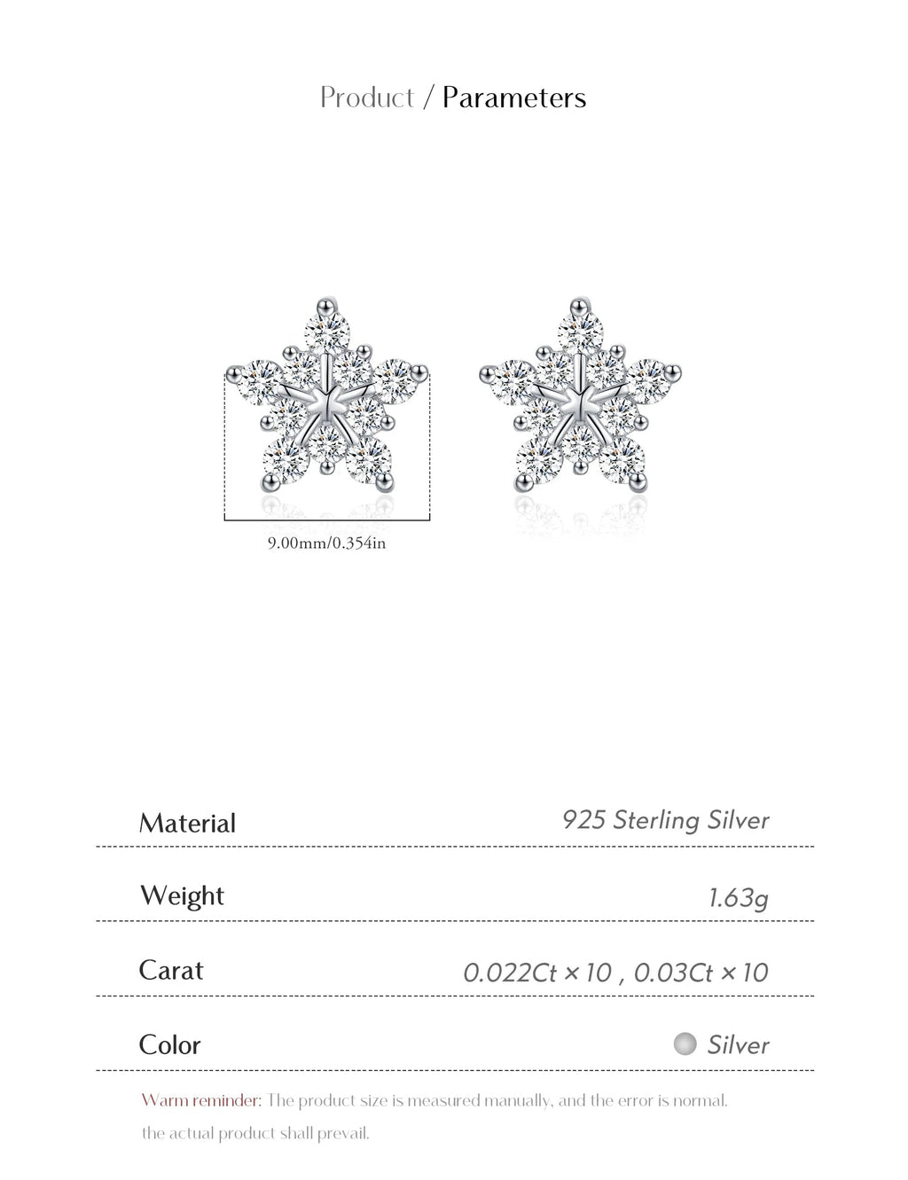 Snowflake Stud Earrings - MOISSANITE