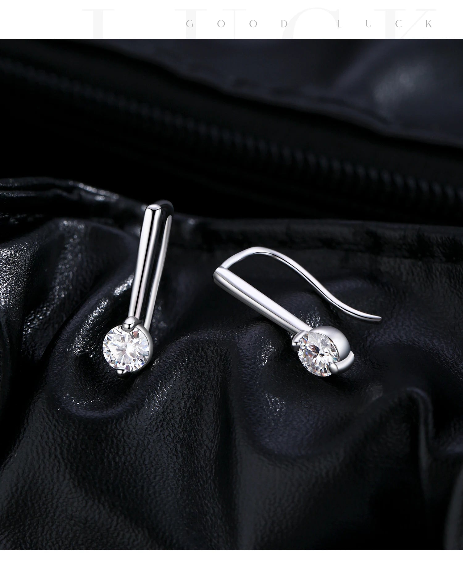 Boucles d'oreilles pendantes scintillantes en moissanite couleur D