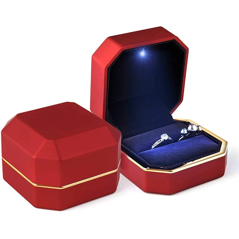 1 Pcs LED Jewelry Ring Box