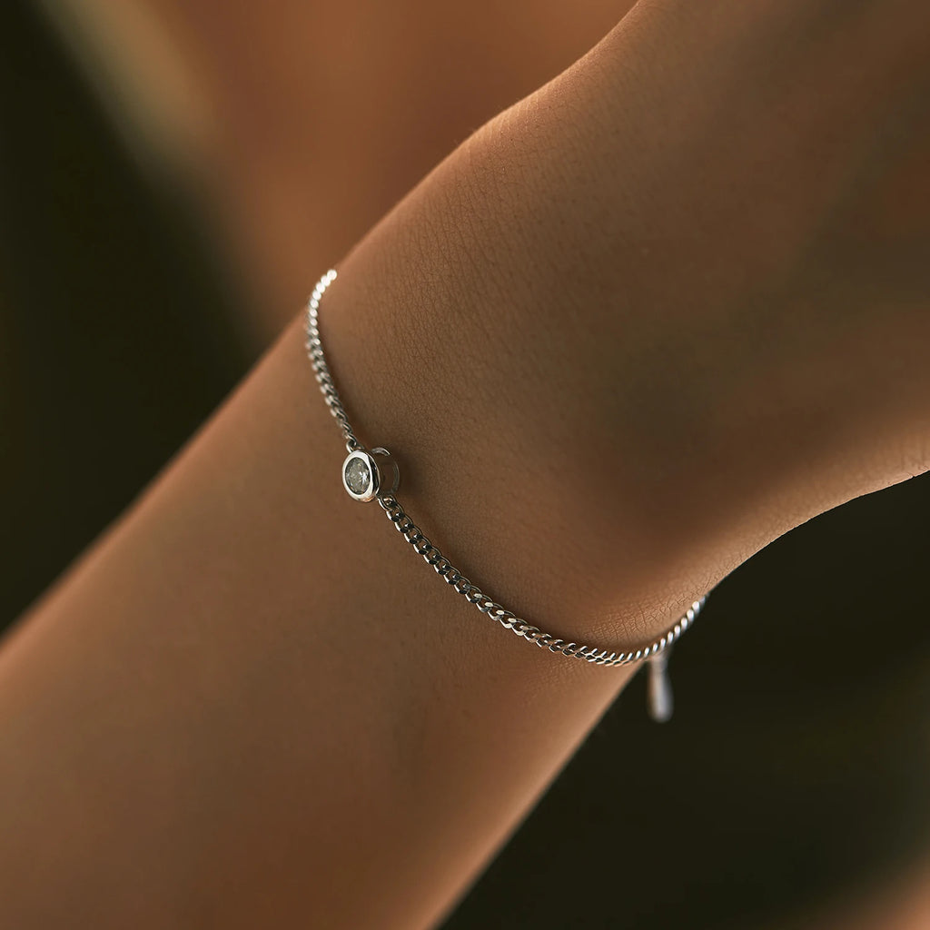 0.25CT Moissanite Bezel Setting Bracelet
